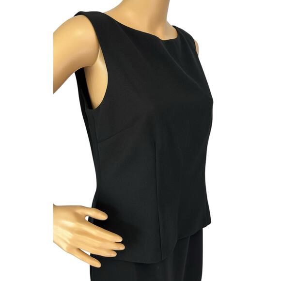 NWT David Warren NY Layered Sheath Dress Black Sleeveless Button-Back Size 8 - Picture 9 of 10